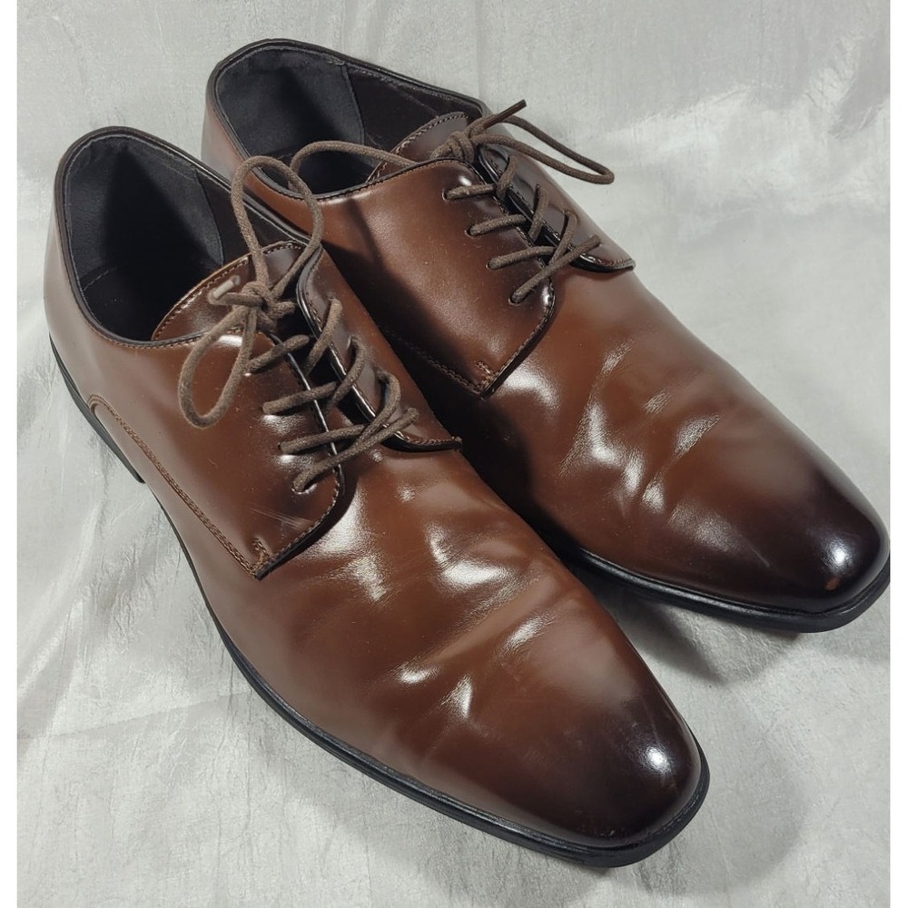 Seven/26‎ Men's 2-Tone Brown Faux Leather Lace-up Oxford Dress Shoes - Size 11R